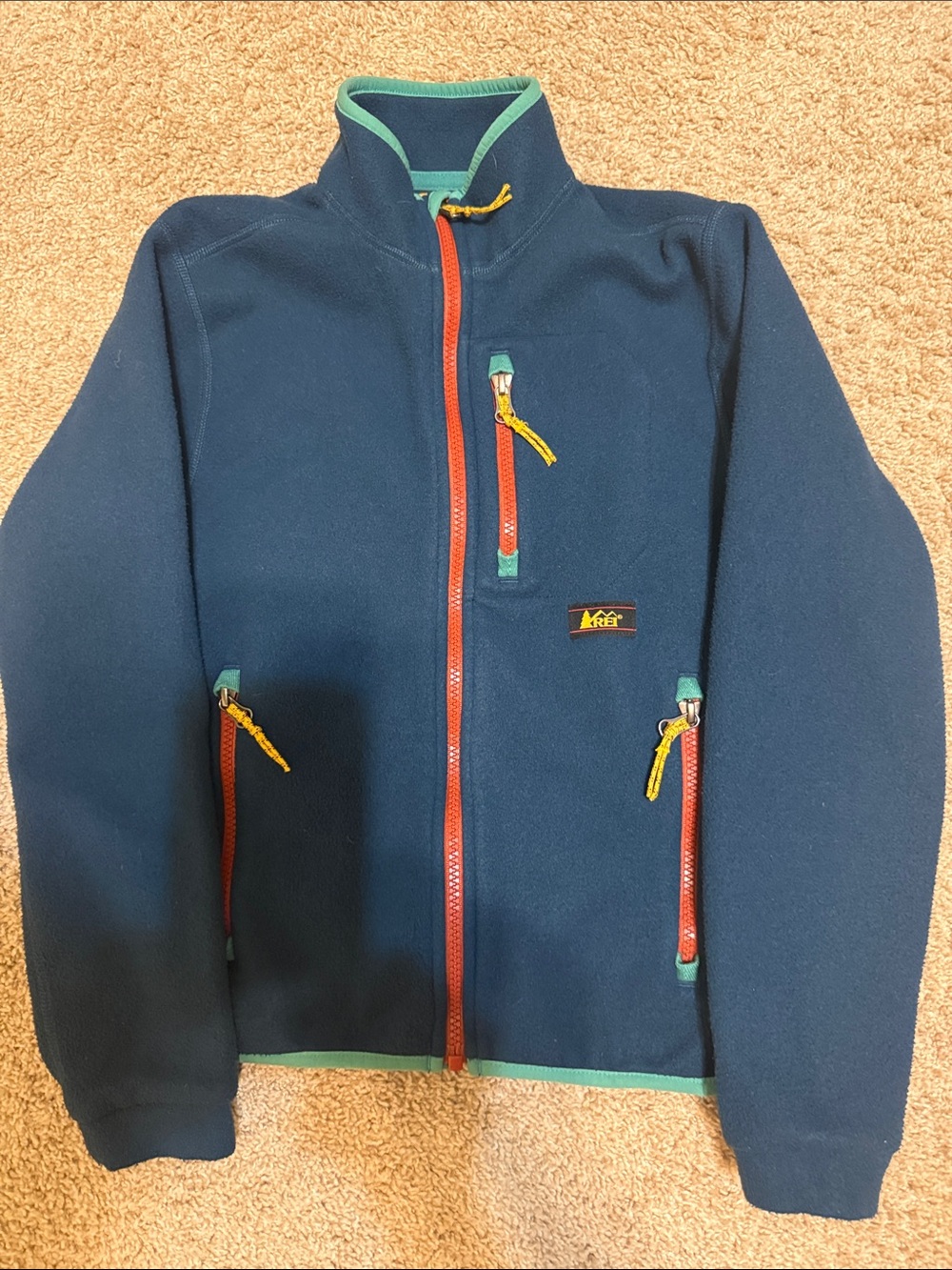 REI sz Medium Girls Teal Polartec Fleece Jacket.